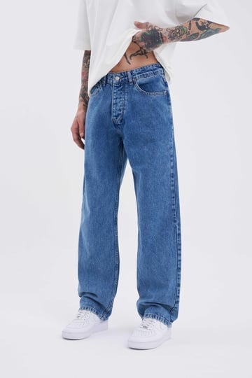 Erkek Relaxed Baggy Jean K.Mavi Pantolon