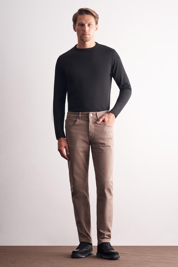 Açık Bej 5 Cep Casual Slim Fit Pamuklu 5 Cep Pantolon 1003255318