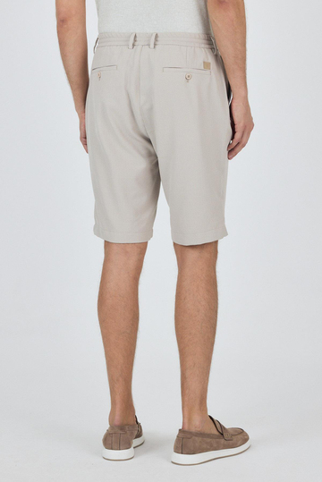 Bej Düz Esnek Gabardin Casual Şort 1016250150