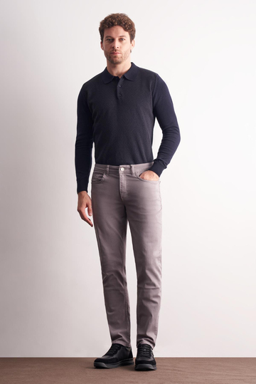 Gri 5 Cep Casual Slim Fit Pamuklu 5 Cep Pantolon 1003255318
