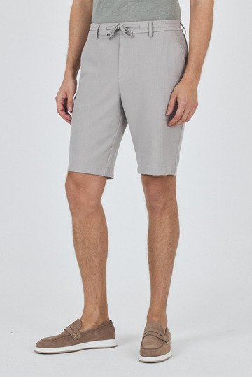Gri Düz Esnek Gabardin Casual Şort 1016250150
