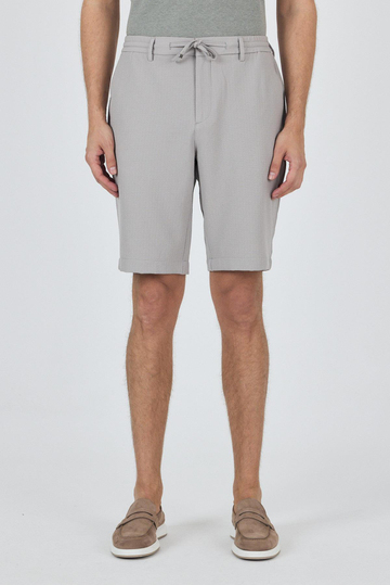 Gri Düz Esnek Gabardin Casual Şort 1016250150