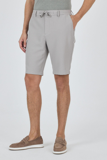 Gri Düz Esnek Gabardin Casual Şort 1016250150