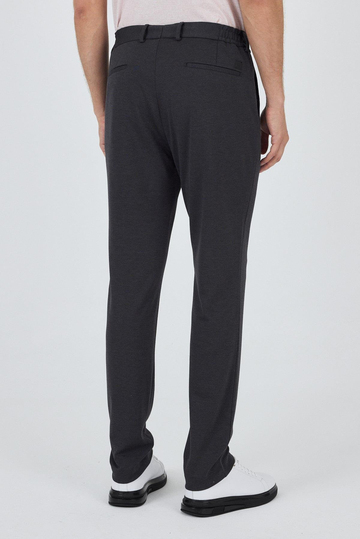 Koyu Antrasit Esnek Yandan Cepli Casual Slim Fit Jogger Pantolon 1003250156