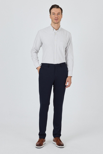 Koyu Lacivert Esnek Yandan Cepli Casual Slim Fit Jogger Pantolon 1003250156