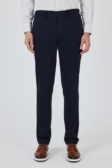 Koyu Lacivert Esnek Yandan Cepli Casual Slim Fit Jogger Pantolon 1003250156