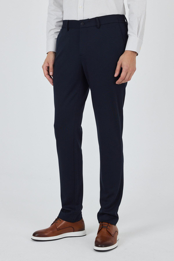Koyu Lacivert Esnek Yandan Cepli Casual Slim Fit Jogger Pantolon 1003250156