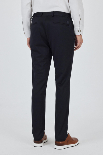 Koyu Lacivert Esnek Yandan Cepli Casual Slim Fit Jogger Pantolon 1003250157