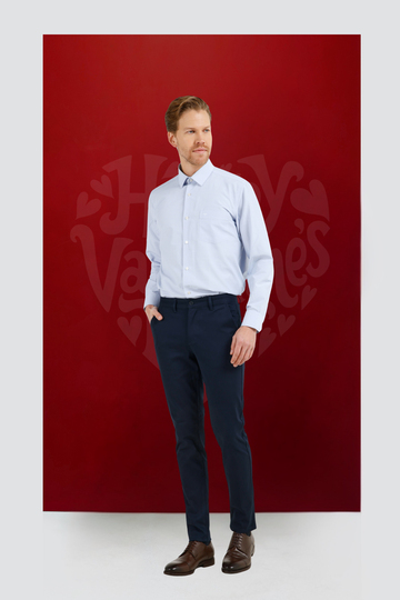 Koyu Lacivert Yan Cep Düz Paça Pamuklu Slim Fit Chino Casual Pantolon 1003255155