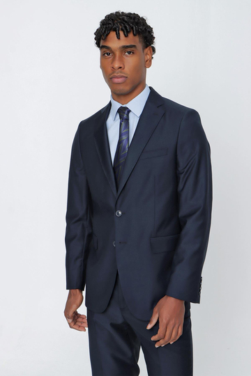 Lacivert Gabardin Mono Yaka 4 Drop Comfort Fit Rahat Kesim Basic Takım Elbise 1001240009