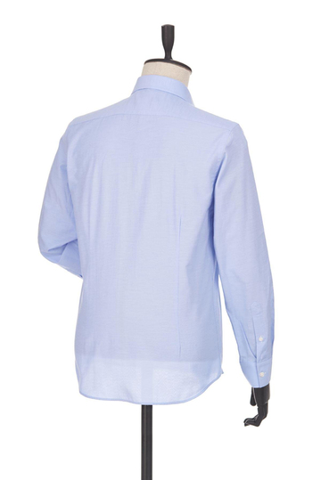 Mavi Uzun Kollu Filafil  Sert Yaka Cepsiz  Pamuklu Basic Slim Fit Dar Kesim Gömlek 1004240008