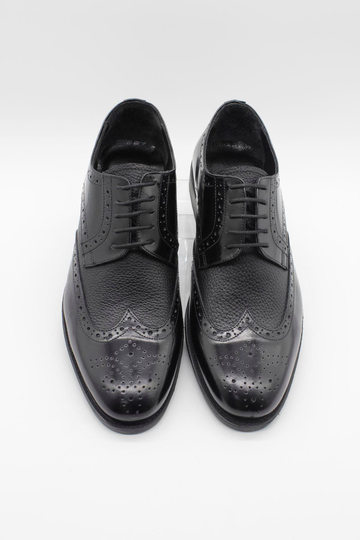 Siyah %100 Deri Analin Bağcıklı Classic Ayakkabı 1033245176_002