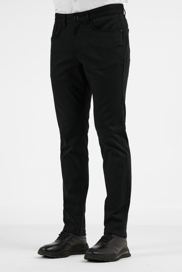 Siyah 5 Cep  Düz Paça Pamuklu Slim Fit 5 Cep Casual Pantolon 1003255154