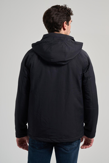 Siyah Bez Ayağı Polo Yaka Düz Tam Astar Standart Fit Casual Mont 1007245165_001