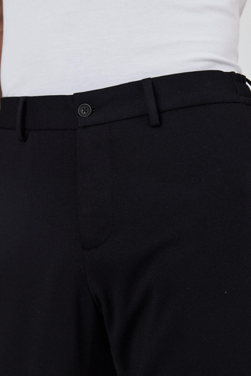 Siyah Esnek Yandan Cepli Casual Slim Fit Jogger Pantolon 1003250156
