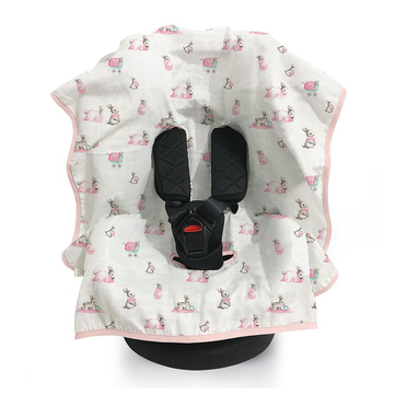 Deux Lapin Müslin Puset & Oto Koltuk Örtüsü | Bébé Lapin Rose