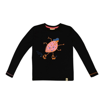 Beetle Beez Pink Lady Beetle Uzun Kollu Tişört Siyah