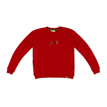 Beetle Beez Happy Deer Year Yeni Yıl Yetişkin Sweatshirt Kırmızı