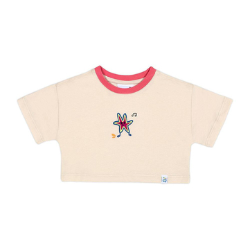 Beetle Beez Ekru Oversize Crop Tişört Hey Joyster