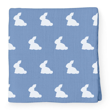 Deux Lapins Mono Lapin Royal Blue Müslin Örtü 70x70cm