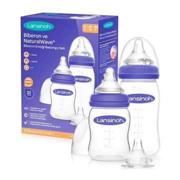 Lansinoh NaturalWawe Biberon & Biberon Emziği Başlangıç Seti