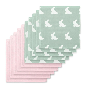Deux Lapins Mono Lapin Matcha Green & Innocent Pink 10`lu Müslin Ağız Bezi Paketi