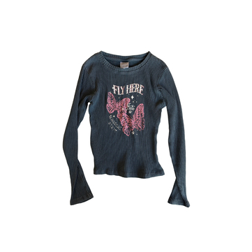 Zara Gri Uzun Kollu Tişört 8-9 Yaş