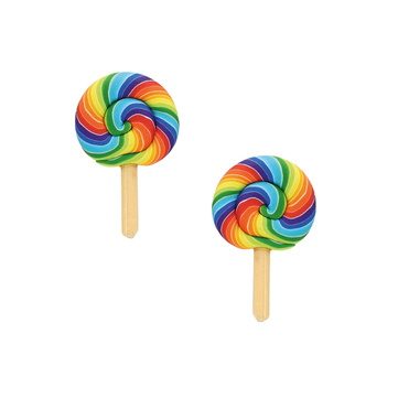 Tres Jolie Lollie Rainbow Lolipop Klips Küpe