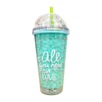 Etoilee Iced All You Need Is Love Mint Işıklı Simli Pipetli Suluk