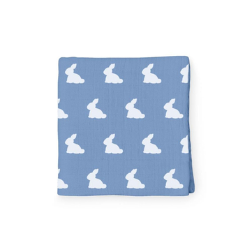 Deux Lapins 2li Müslin Bebek Örtüsü Mono Lapin Royal Blue & Endless Blue 100x100 cm 