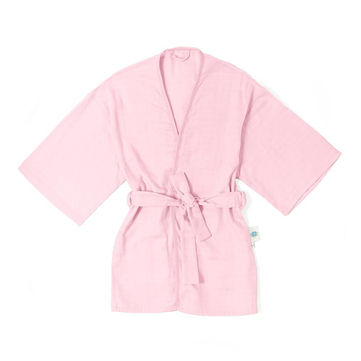 Deux Lapins Innocent Pink Müslin Çocuk Kimono Sabahlık