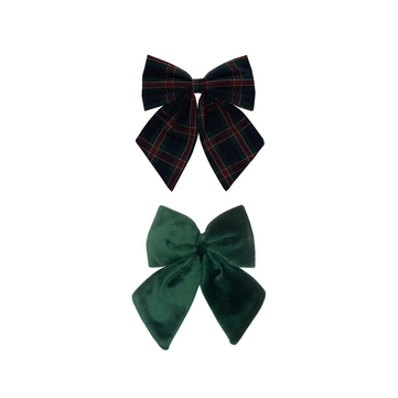 Mimi & Lula Tartan Agnes Bow 2li Toka Green