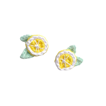 Tres Jolie Lollie Tığ işi Limon Klips Küpe Sarı