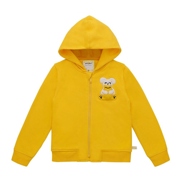 Milky Wilky Ses Çıkaran Sarı Fermuarlı Kapüşonlu Sweatshirt