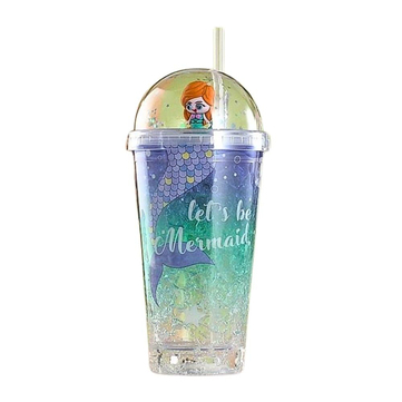Etoilee Iced Lets be Mermaid Şeffaf Işıklı Simli Pipetli Suluk