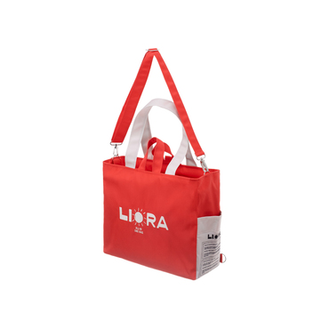 Liora Signature Ebeveyn Çantası | Suya Dayanıklı El Yapımı Anne Bebek Bakım Çantası Kırmızı