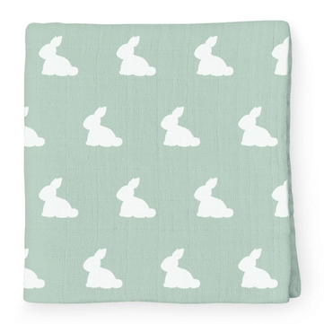 Deux Lapins Mono Lapin Matcha Green Müslin Bebek Örtü 100x100 cm