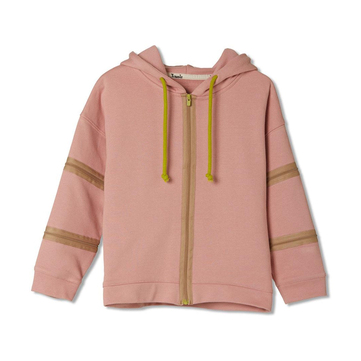 JayJayJumpie 3'ü Bir Arada Dönüşebilir Hoodie Çıkarılabilir Dirsek Parçalı Kapüşonlu Çocuk Sweatshirt | Pembe