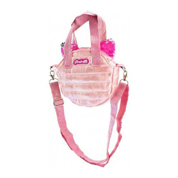 Girabrilla Kedi Kulaklı Puffer Omuz Çantası Metalik Pembe