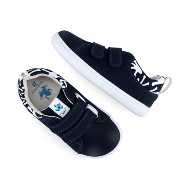 Hopfrög Smart Walker Recycled Canvas Barefoot Çocuk Ayakkabı Eco Lacivert