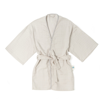 Deux Lapins Cotton Grey Müslin Çocuk Kimono Sabahlık