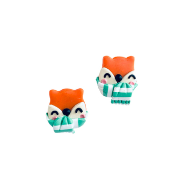 Tres Jolie Lollie Kış Tilki Klips Küpe Yeşil