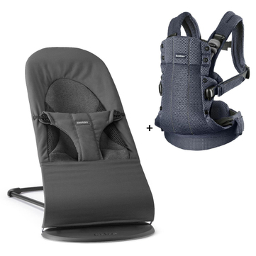 BabyBjörn Balance Soft Woven Jersey Tri-Fabric Dark Grey & Kanguru Harmony Mesh Antracite