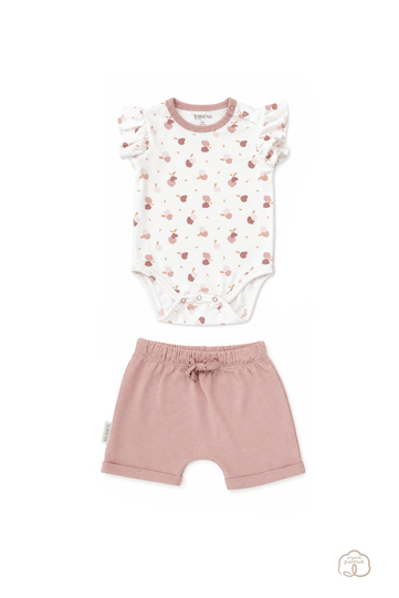 Pembe Elmalar Bodysuit & Şort Takımı