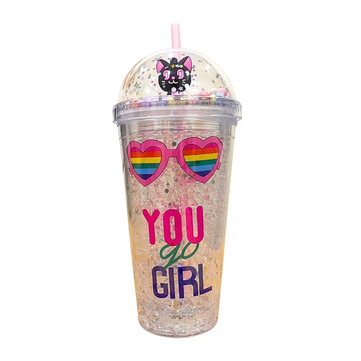 Etoilee Iced You go Girl Işıklı Simli Pipetli Suluk