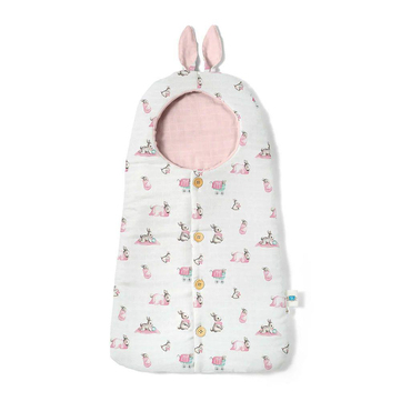 Deux Lapins Bébé Lapin Rose Müslin Kundak Battaniye