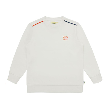 Milky Wilky Erkek Çocuk Beyaz Bisiklet Yaka Sweatshirt