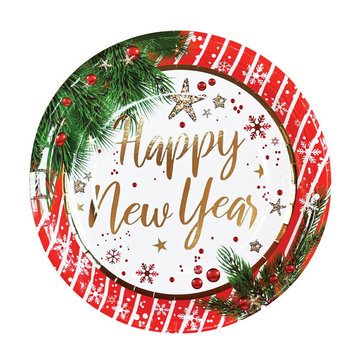 Balonevi Happy New Year Baskılı Tabak