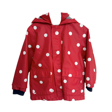 Petit Bateau Kırmızı Puantiyeli Çocuk Mont - 3 Yaş