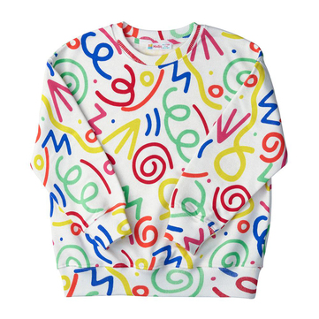 Miniliq Desenli Bisiklet Yaka Eşofman Üstü